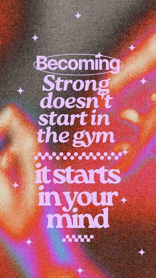 Motivational postpartum fitness quote "Becoming strong doesn't start in the gym. It starts in your mind".
