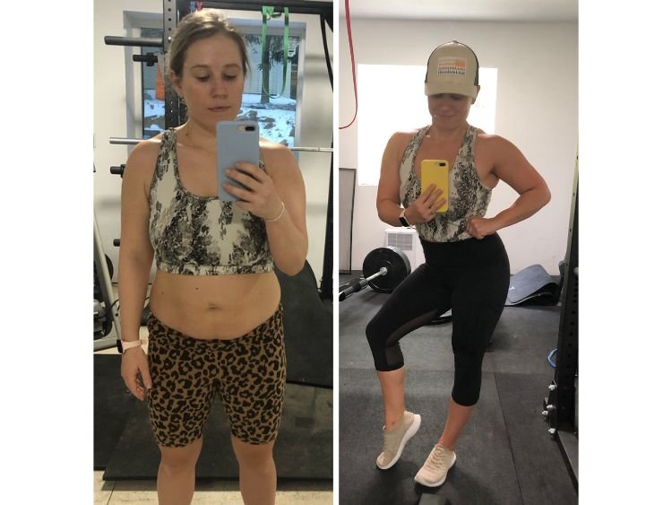 Before and after postpartum weight loss
