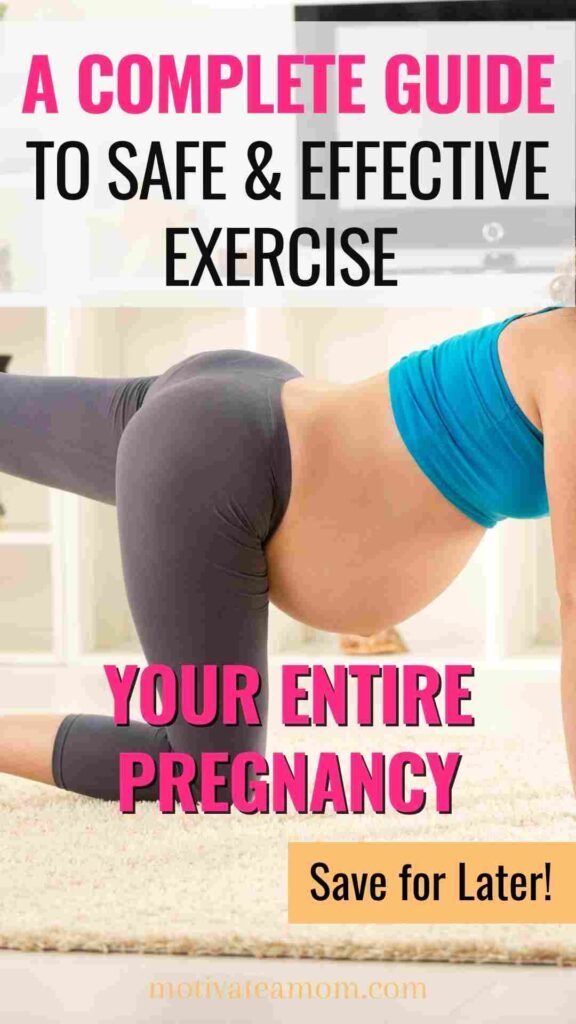 Pinterest pin for guide to exercise during pregnancy.