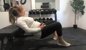 Dumbbell hip thrust technique while pregnant